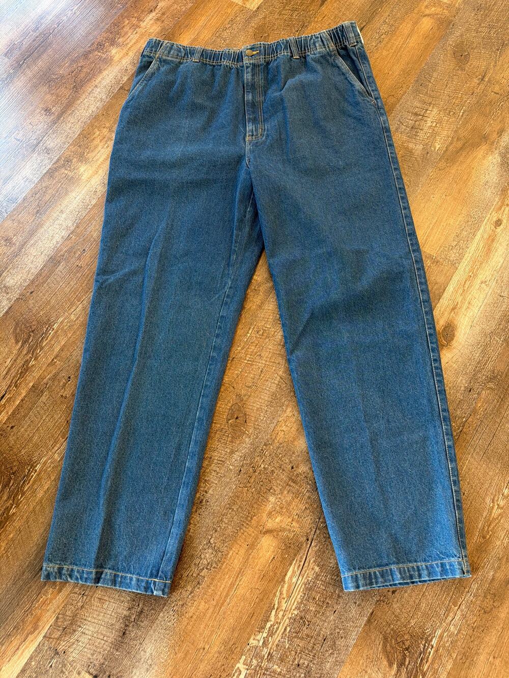 Harbor Bay Men’s 1XL Big & Tall Straight Leg Jeans NWT Comfort Waist Blue